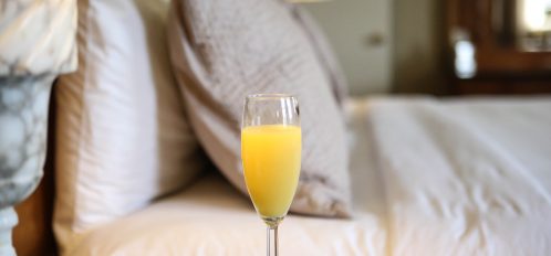 elegant room with orange juice
