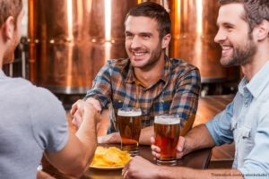 Guys drinking beer on pub tours in Lehigh Valley