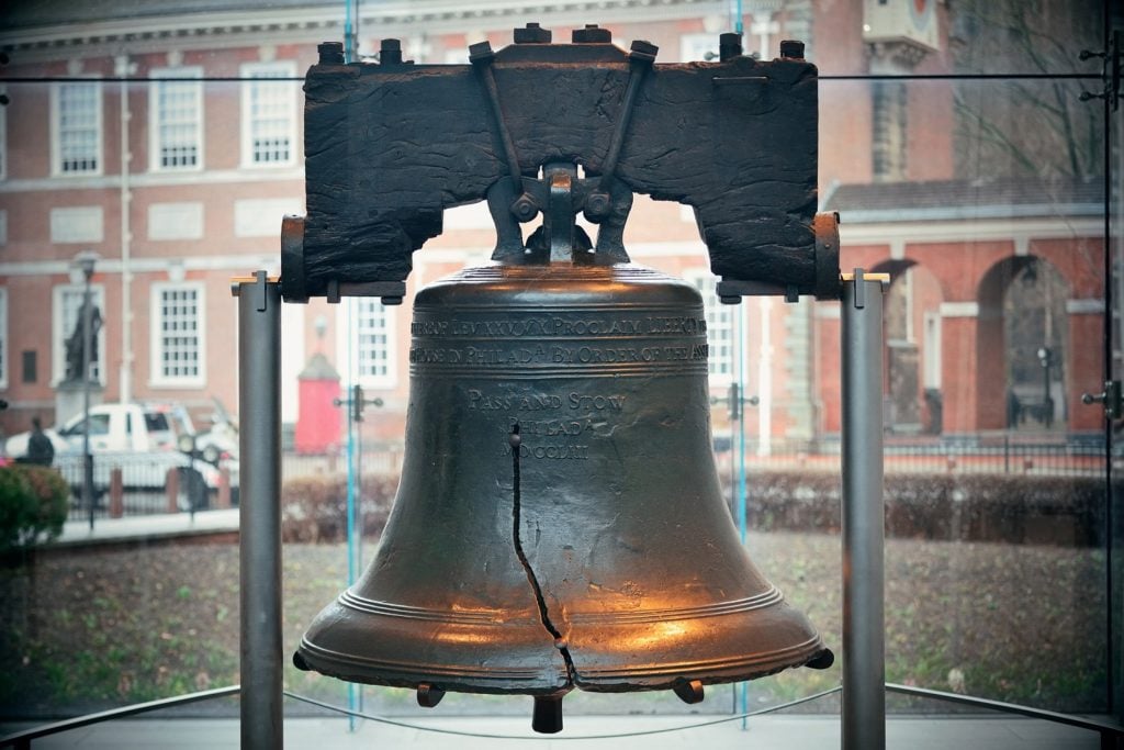 Liberty bell replica at the Liberty Bell Museum