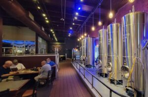 Fegley's dining room surrounds its brewing equipment